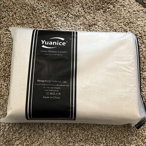 White Linen Shower Curtain